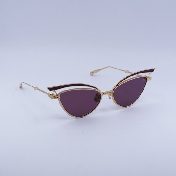 🕶️ New Valentino V-GLASSLINER VLS-118B Sunglasses - Light Gold/Bordeaux Frame - Picture 4 of 10